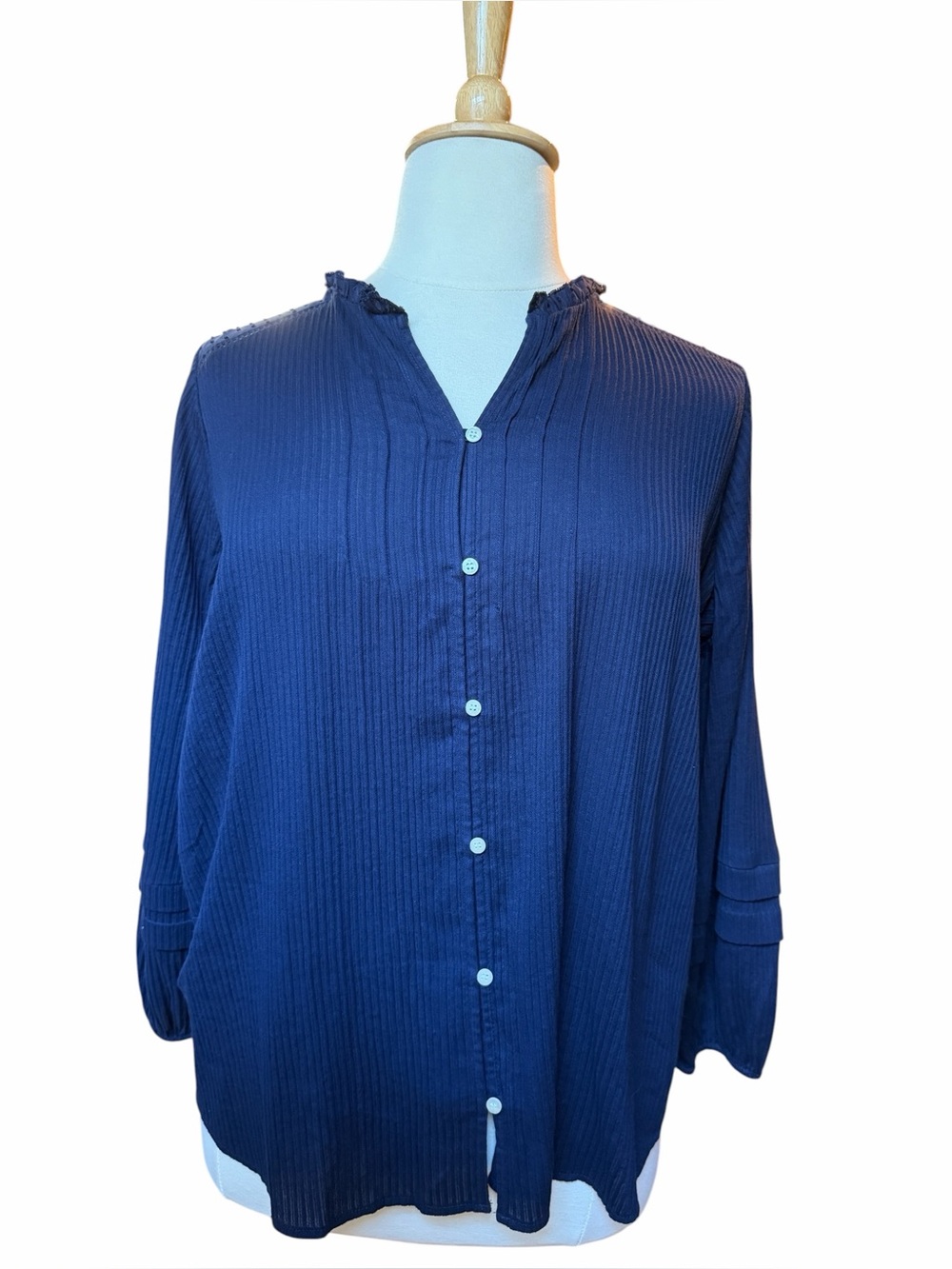 New Lane Bryant Blue Button Up Blouse Top - Size 14